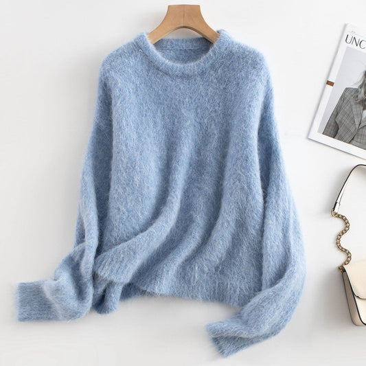 Women’s Sweatshirt – Relaxed Fit – Wool Feel – Long Sleeve Minimalist Style