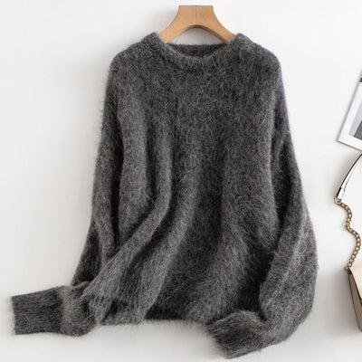 Women’s Sweatshirt – Relaxed Fit – Wool Feel – Long Sleeve Minimalist Style