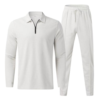 Men's long sleeve polo shirt and sweatpants set