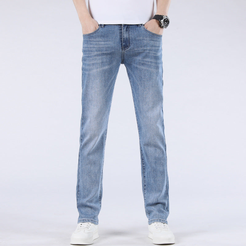 Men’s Straight-Leg Jeans – Mid-Rise Waist – Classic Five-Pocket Design – Durable Denim