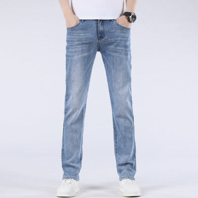 Men’s Straight-Leg Jeans – Mid-Rise Waist – Classic Five-Pocket Design – Durable Denim