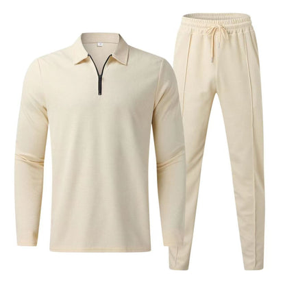 Men's long sleeve polo shirt and sweatpants set