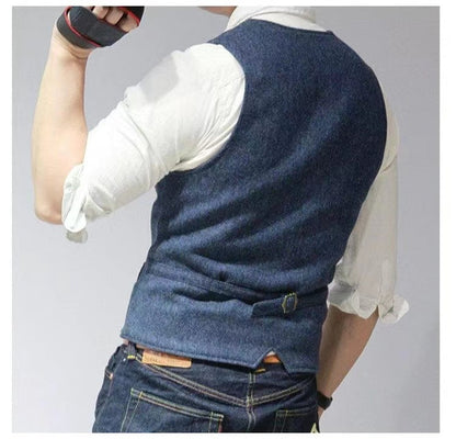 V-neck men's suit vest