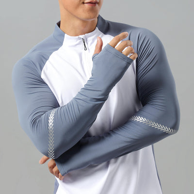 Men’s Compression Shirt - Long Sleeve - Half Zip - Athletic Fit - Thumbholes