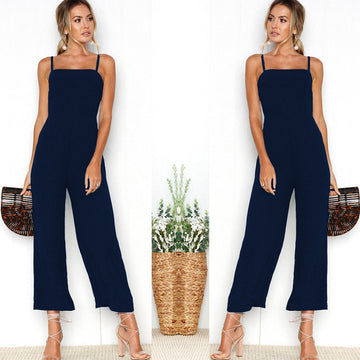 Vera -  elegante mouwloze rechte pijp jumpsuit