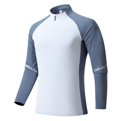Men’s Compression Shirt - Long Sleeve - Half Zip - Athletic Fit - Thumbholes