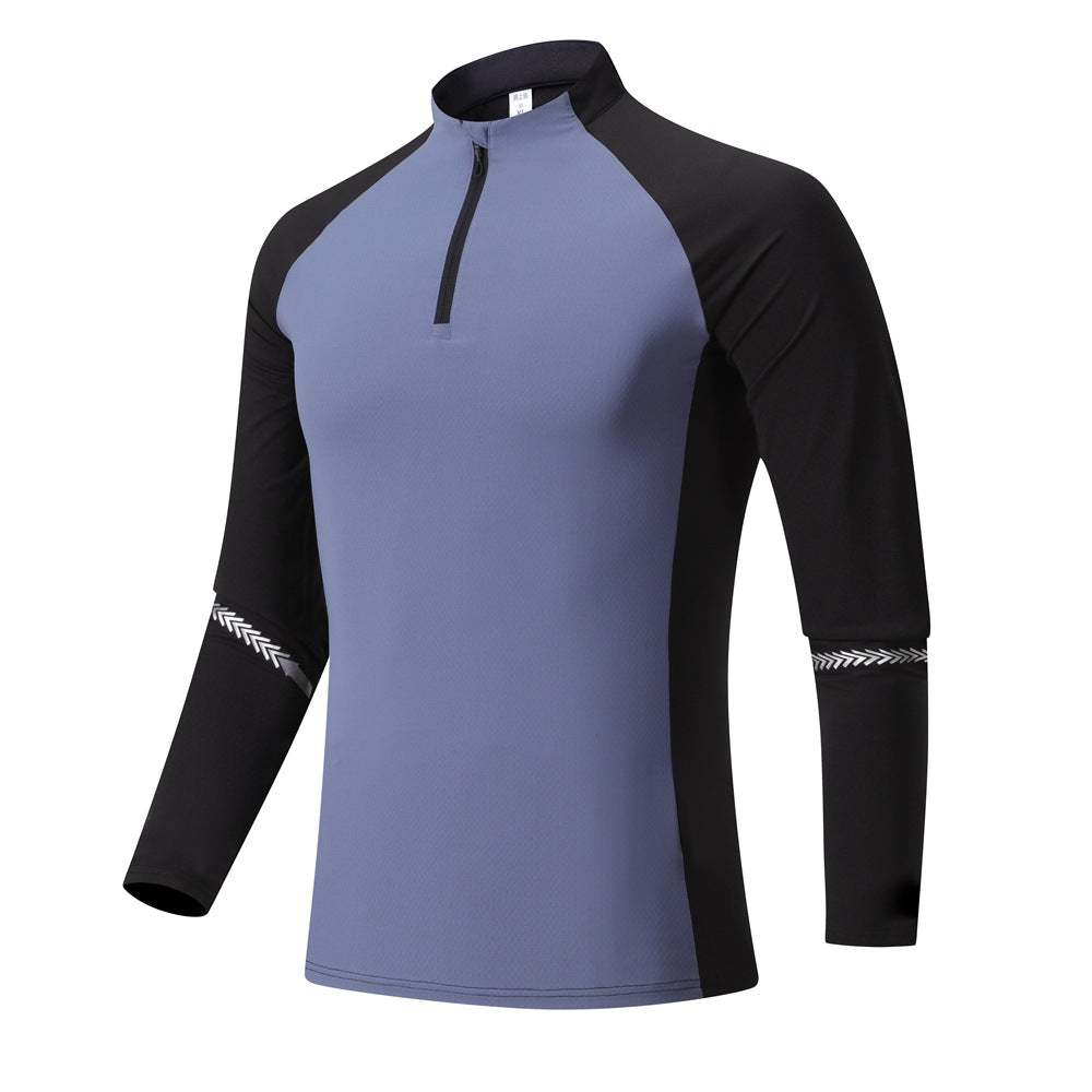 Men’s Compression Shirt - Long Sleeve - Half Zip - Athletic Fit - Thumbholes