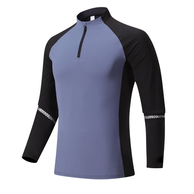 Men’s Compression Shirt - Long Sleeve - Half Zip - Athletic Fit - Thumbholes