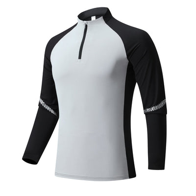 Men’s Compression Shirt - Long Sleeve - Half Zip - Athletic Fit - Thumbholes