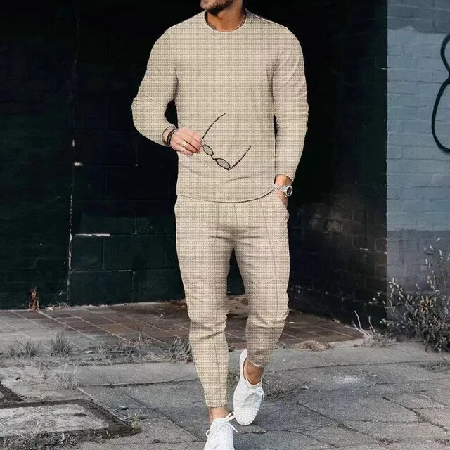 Men's slim fit long sleeve and pants set