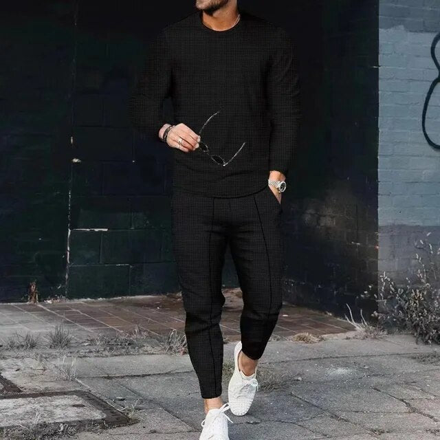 Men's slim fit long sleeve and pants set