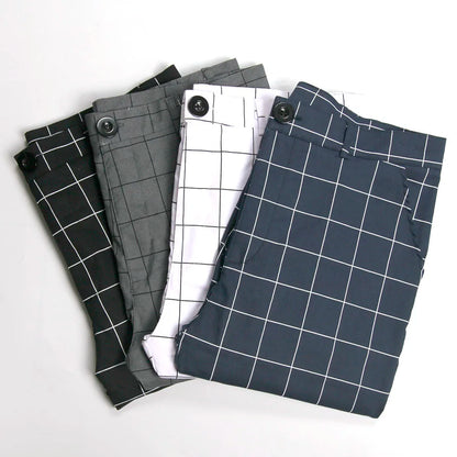 Men's Slim-Fit Modern Checked Pants