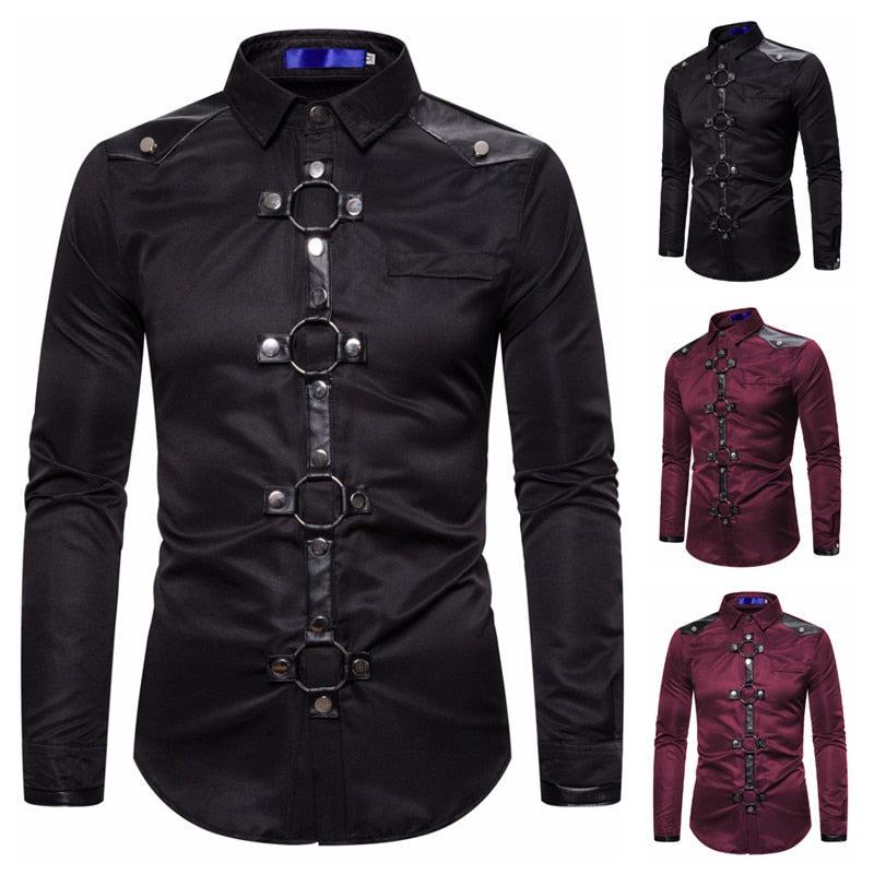 Gothic rivet shirt for men