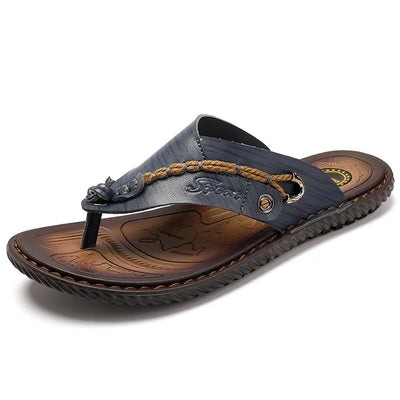 Men’s Flip-Flops – Strap – Textured Footbed – Flat Sole Casual Comfort