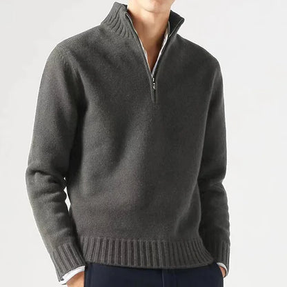 Men's half zip warm sweater