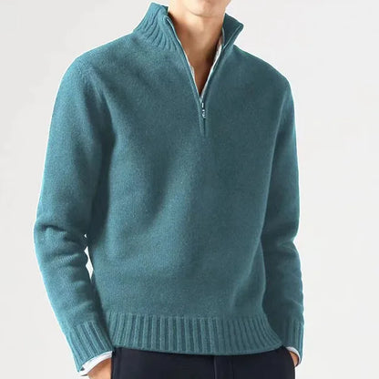 Men's half zip warm sweater