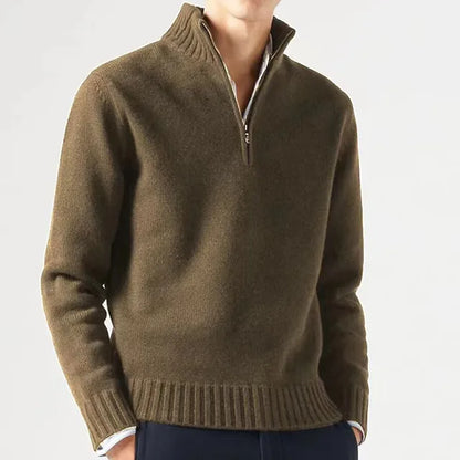 Men's half zip warm sweater