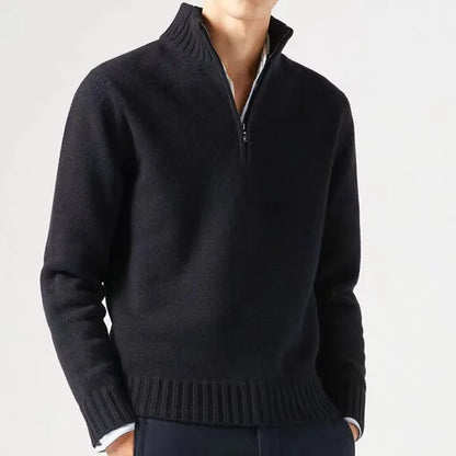 Men's half zip warm sweater