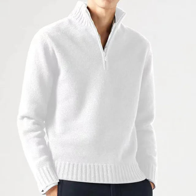 Men's half zip warm sweater