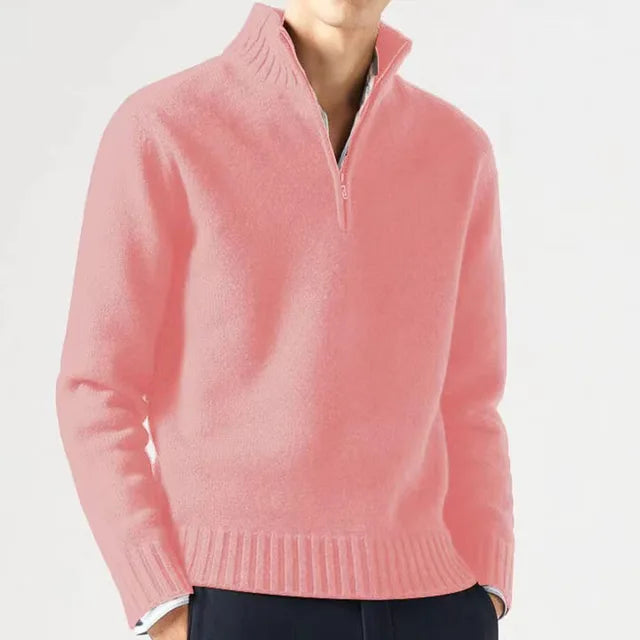 Men's half zip warm sweater