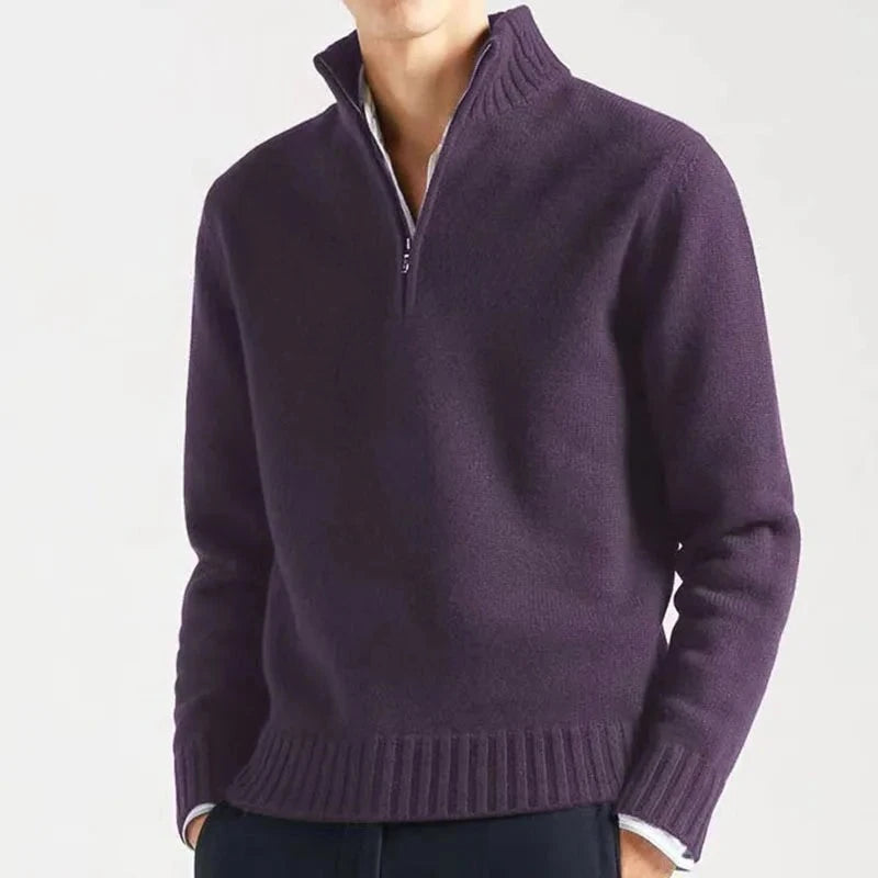 Men's half zip warm sweater