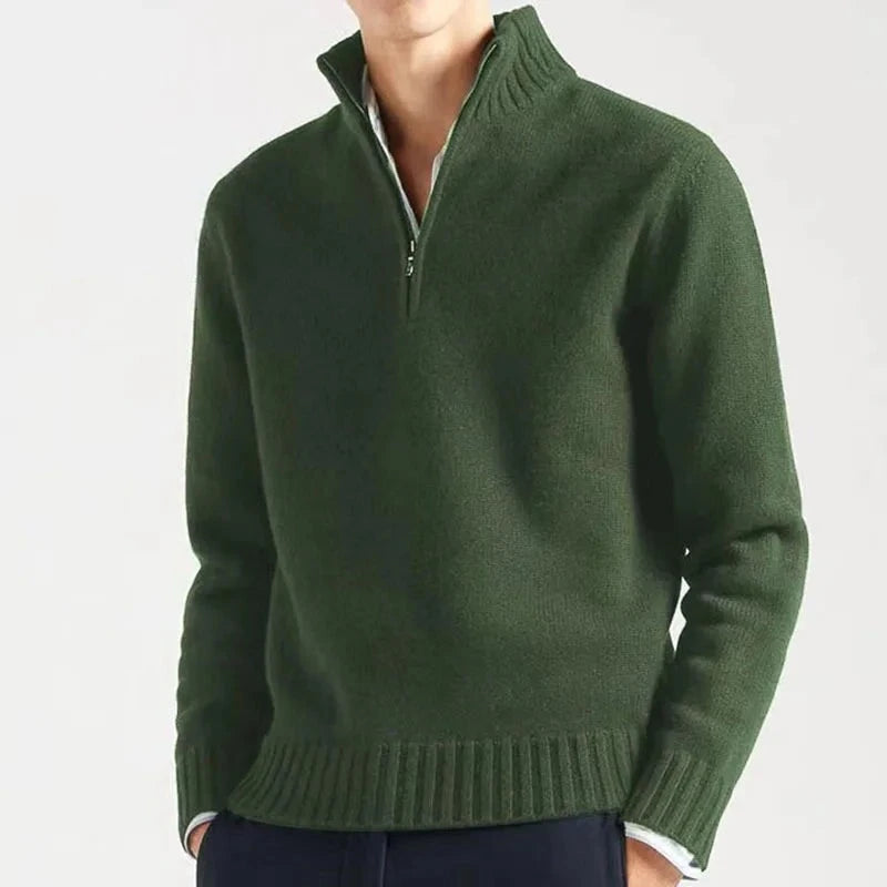 Men's half zip warm sweater