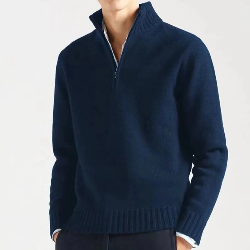 Men's half zip warm sweater