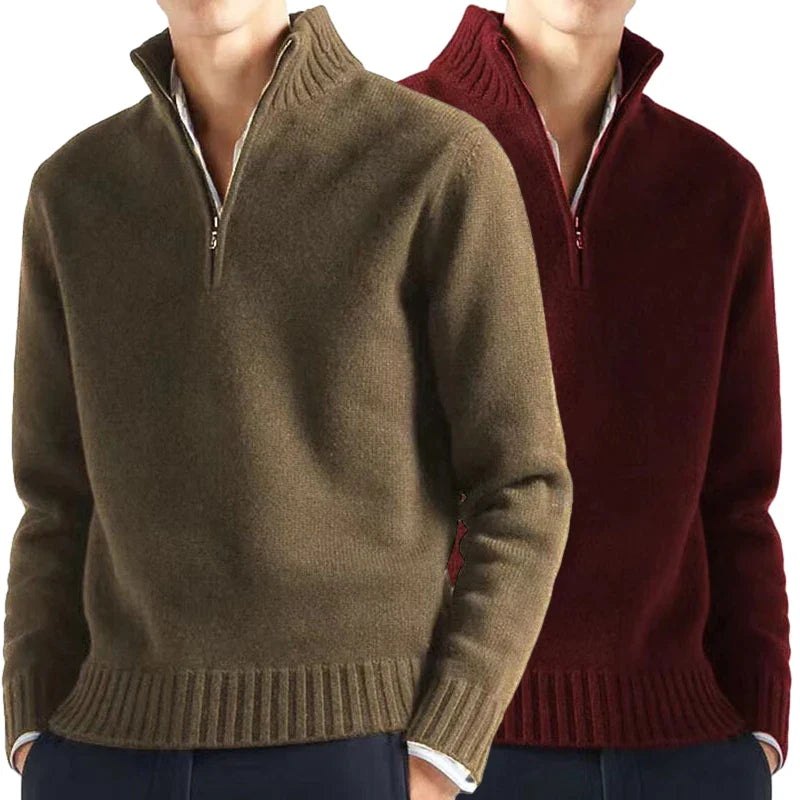 Men's half zip warm sweater