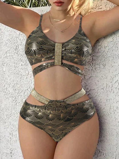 Women’s Bikini Set – Push-Up Top – High Waist – Scalloped Detail – Luxury Finish