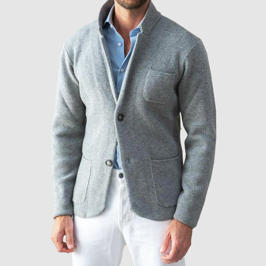 Men's standard collar vintage cardigan