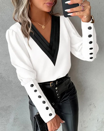 Abby - Elegante blouse met V-halslijn