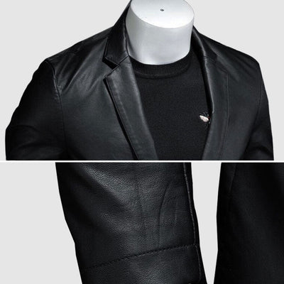 Stylish Slim Fit Leather Blazer for Men – Casual & Formal Jacket