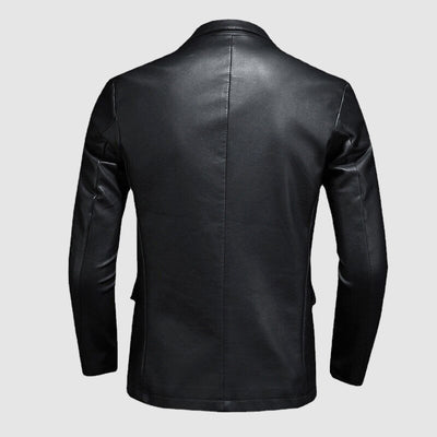 Stylish Slim Fit Leather Blazer for Men – Casual & Formal Jacket