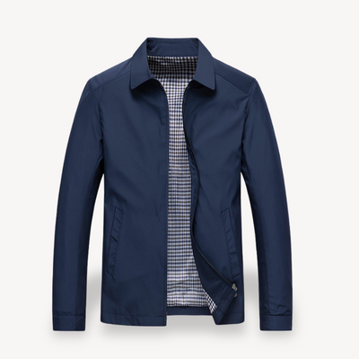 Men’s Lightweight Jacket – Tailored Fit – Breathable Fabric – Zip Front – Shirt Collar