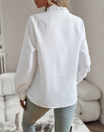 Women's elegant striped blouse with long sleeves