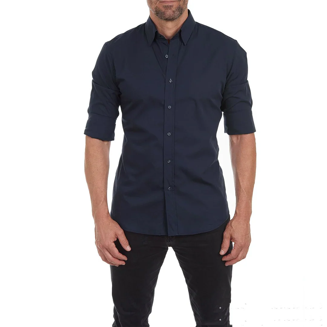 Men’s Formal Shirt – Slim Fit – Breathable Blend – Button-Down – Long Sleeves