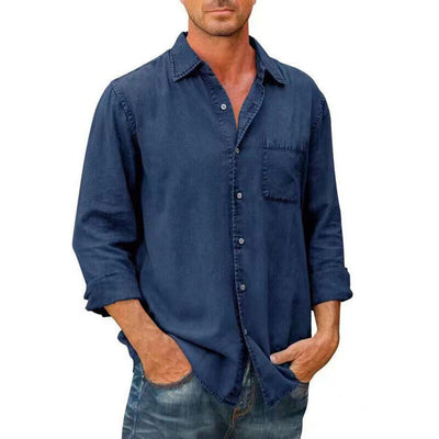 Men’s Casual Shirt – Relaxed Fit – Button-Down Front – Natural Fibers – Chest Pocket