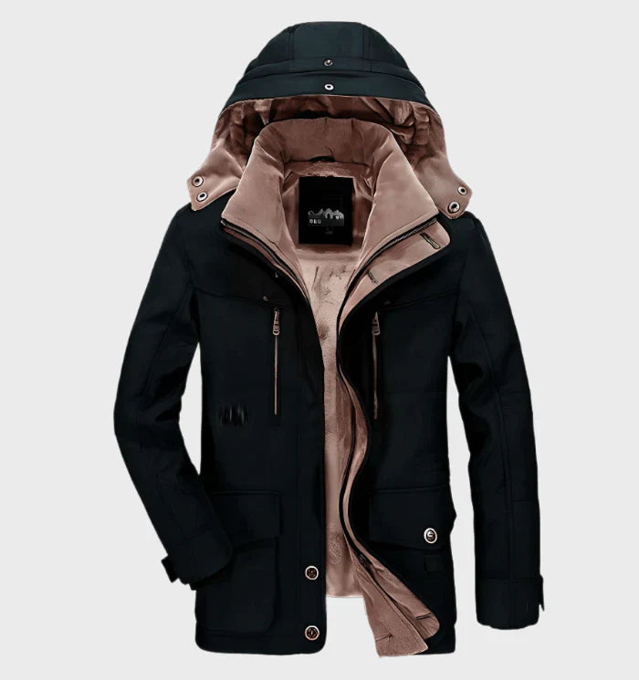 Men's casual outdoor hooded coat with pockets