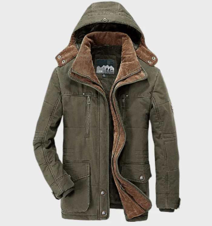 Men's casual outdoor hooded coat with pockets