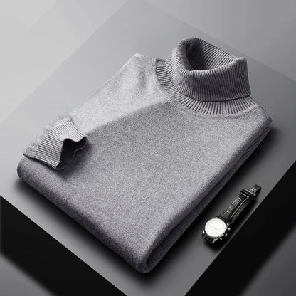 Men's high neck and long sleeve knit sweater