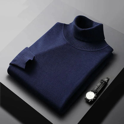 Men's high neck and long sleeve knit sweater