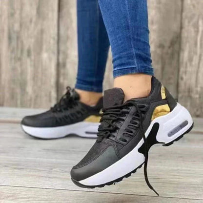 Women's Breathable Lace-Up Sneakers - Lightweight Casual Shoes