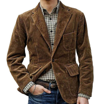 Roy - Heren vintage corduroy knooppak blazer