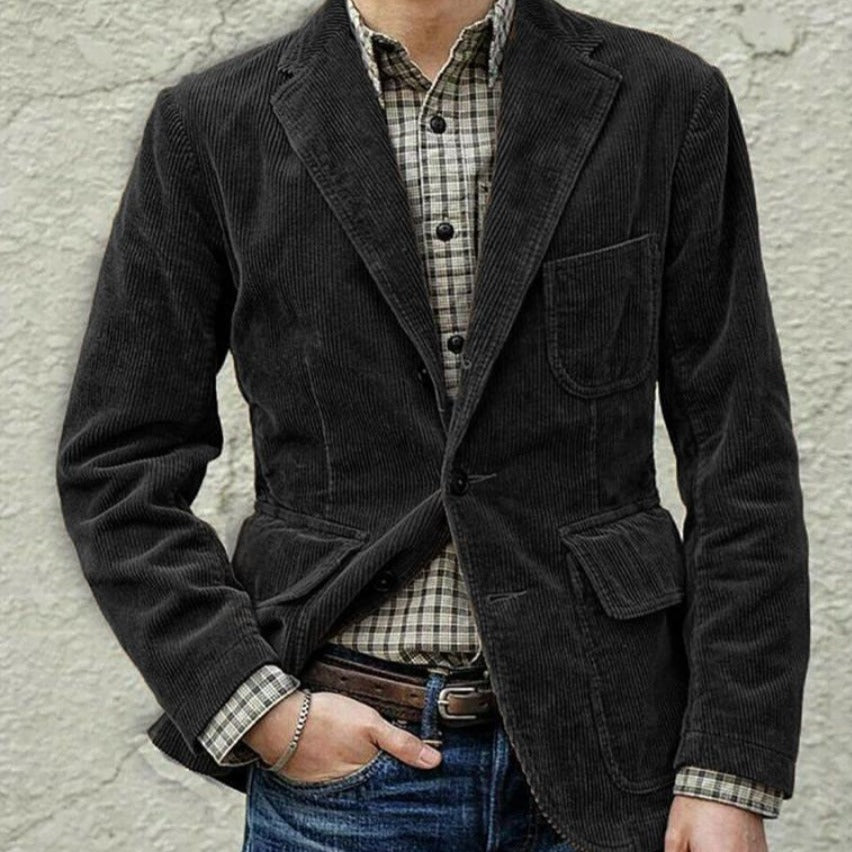 Roy - Heren vintage corduroy knooppak blazer