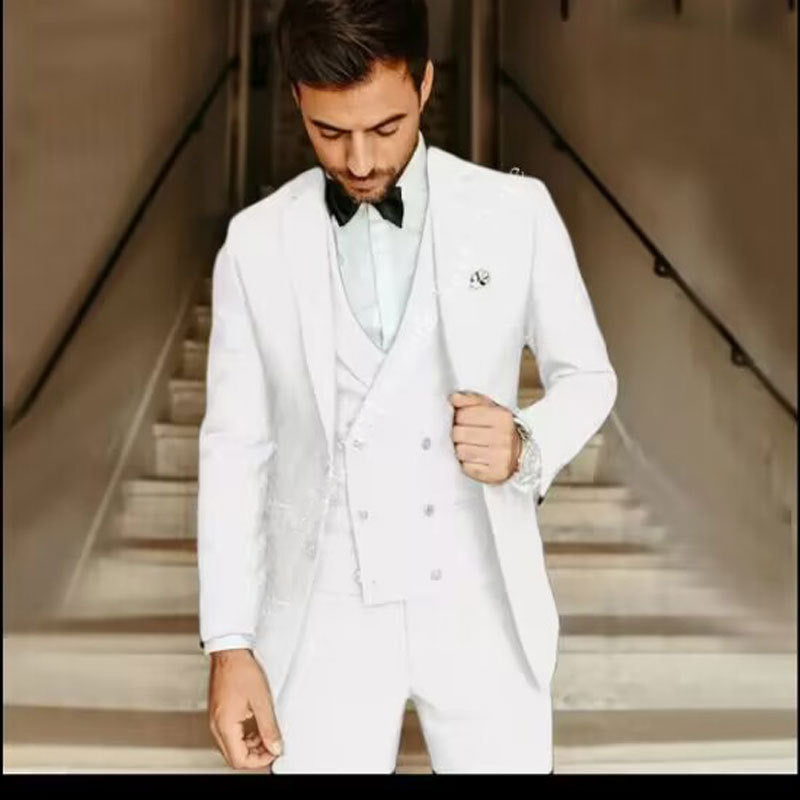 Men’s 3-Piece Suit – Slim Fit – Luxury Fabric – Double-Breasted Waistcoat Formal Wear