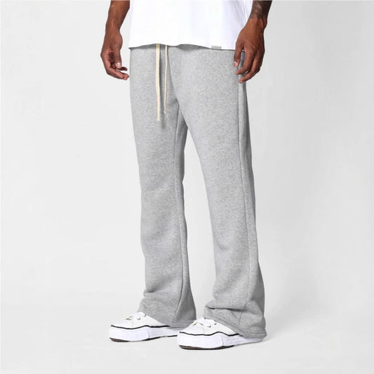 Men’s Flared Sweatpants – Cotton Fleece – Relaxed Fit – Drawstring Waist – Full Length