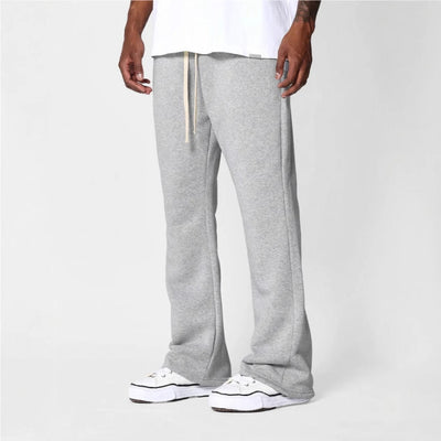 Men’s Flared Sweatpants – Cotton Fleece – Relaxed Fit – Drawstring Waist – Full Length