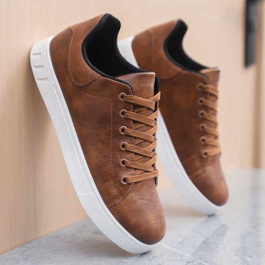 Men’s Casual Sneakers – Synthetic Leather – Low Top – Lace Up – Rubber Sole