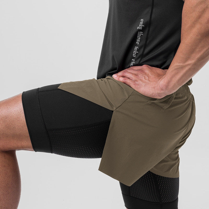 Men’s Athletic Shorts – Dual Layer – Compression Fit – Breathable Stretch Fabric