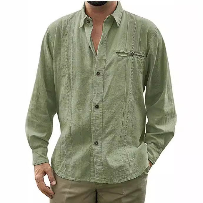 Men’s Shirt – Relaxed Fit – Long Sleeve – Button-Up – Chest Pocket
